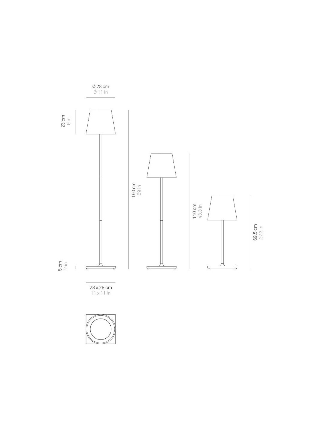 Zafferano Poldina Pro XXL Floor Table Lamp Corten