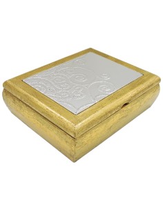 Scatola Box Cofanetto In Legno E Argento 925° Con Carte Da Poker E