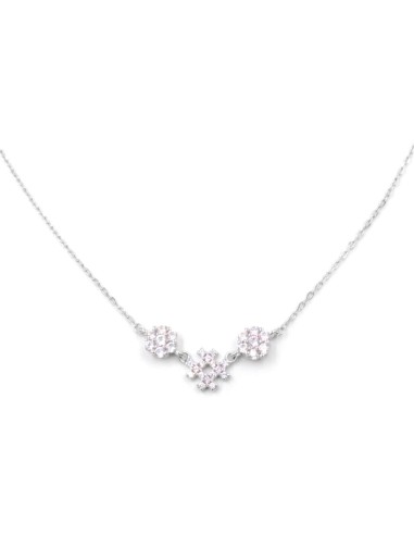 Sterling Silver Hashtag Necklace with White Zircons