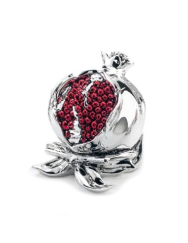 Silver Coated Resin Pomegranate Sculpture