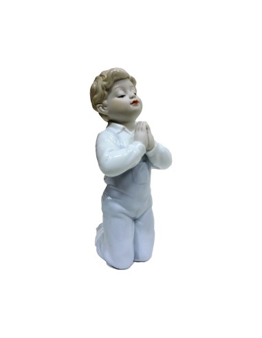 Little Boy Praying Fine Porcelain Sculpture by Siro Time