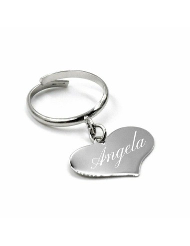 925 Sterling Silver Ring with Customizable Heart Pendant