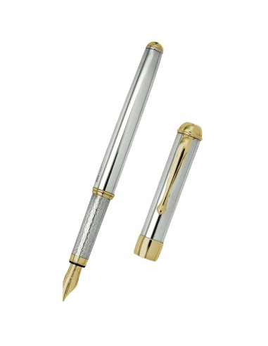  Sterling Silver Fountain Pen with Gold Plated Details