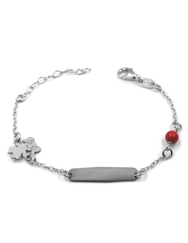 Customizable Sterling Silver Name Plate Kids Bracelet 