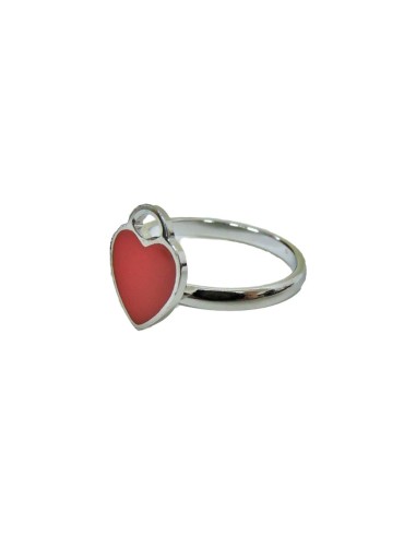 925 Sterling Silver Ring with Red Heart Padlock by Damiano Argenti