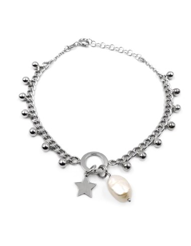 Bracciale Boules con Cuore Turchese Donna in Argento 925 Rodiato 