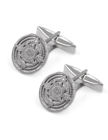 Mayan Calendar 925 Sterling Silver Cufflinks 