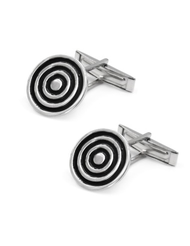 925 Sterling Silver Spiral Round Cufflinks 