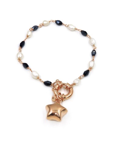 Bracciale Stella con Perle e Pietre Blu 