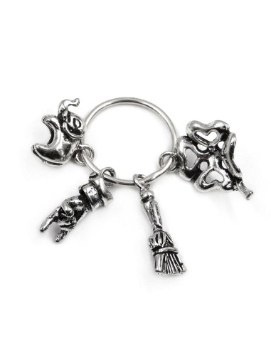 Solid Silver Lucky Pendants Keyring 