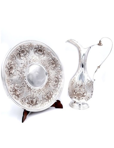 800 Sterling Silver Amphora with Chiseled Shells Dish by Siddiolo Argenti 