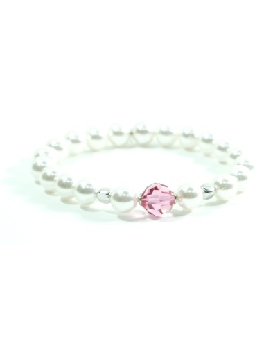 White Pearls Bracelet with Dice 925 Sterling Silver  and Swarovski by Damiano Argenti