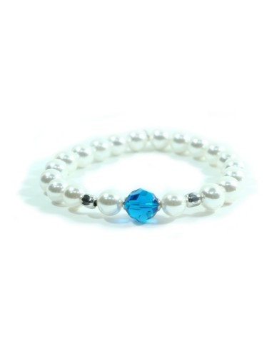 White Pearls Bracelet with Dice 925 Sterling Silver  and Swarovski by Damiano Argenti