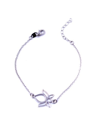 Bracciale Catena Donna in Argento 925 Rodiato Con Ciondolo Doppia Stella