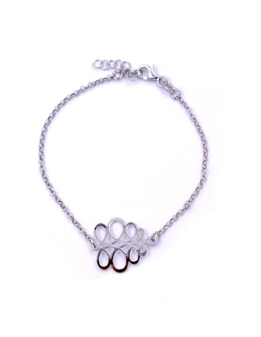 Bracciale Catena Donna in Argento 925 Rodiato Con Ciondolo Doppia Stella