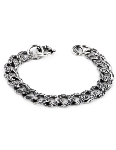 925 Sterling Silver Dotted Curb Chain Bracelet