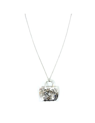 925 Sterling Silver Necklace with Handbag Pendant 