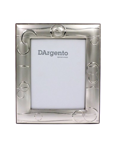 Silver Picture Frame Satin with Wedding Rings cm 13x18