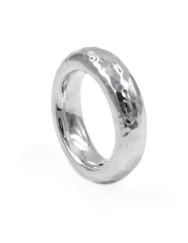 Hammered 925 Sterling Silver Ring 