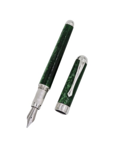 Green Resin and Sterling Silver Fountain Pen 