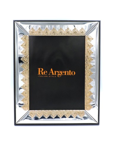 Cornice Portafoto Rettangoli Astratta cm 18x24 in Argento 