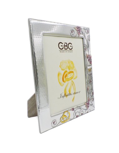 50th Anniversary Enamelled Silver Photo Frame 7x9 