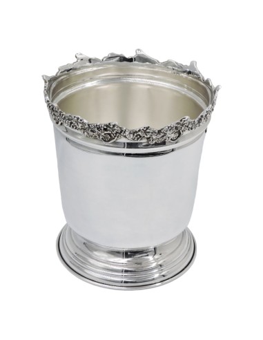 Solid Silver Ice Bucket Grape Edge