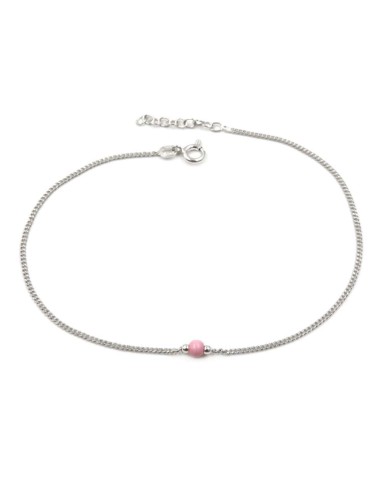 Cavigliera in Argento 925 con Sfera Rosa