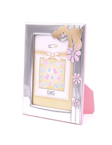 Silver Picture Frame 3,5 x 5 Baby Bear with Flowers