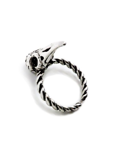 Sterling Silver Crow's Head Ring 