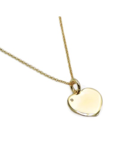 Customizable Gold Plated 925 Sterling Silver Heart Necklace with Diamond