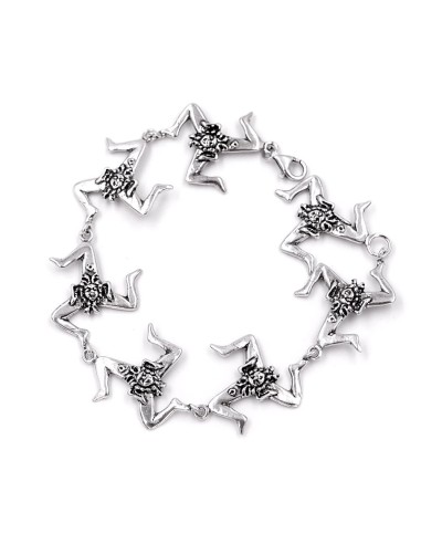 Sterling Silver Sicilian Trinacria Bracelet