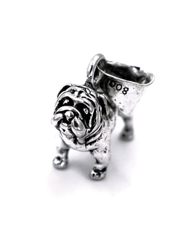 Solid Silver British Bulldog Pendant 