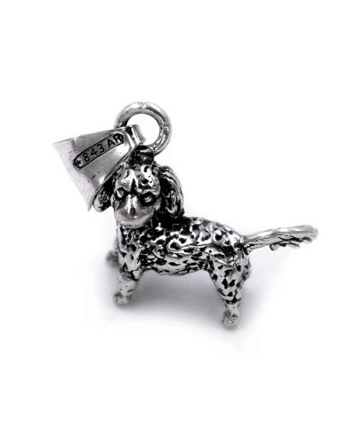 Solid Silver Poodle Pendant 