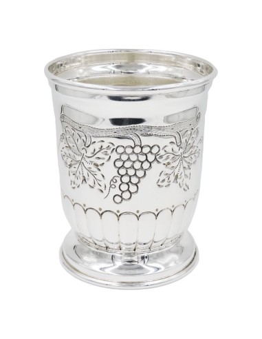 Hand Chiseled Solid Silver Ice Bucket Grape Decoration