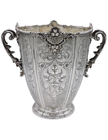 Baroque Chiseled 925 Sterling Silver Champagne Bucket 