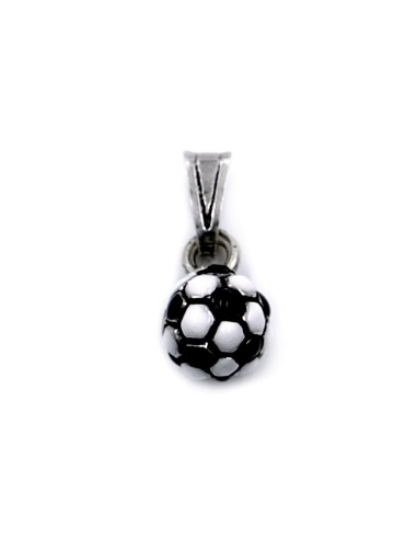 Enamelled Solid Silver Classic Football Ball Pendant 