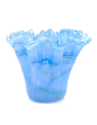 Quercia Vaso in Vetro di Murano Azzurro 