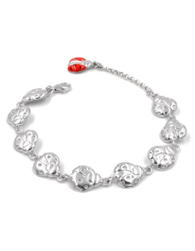 925 Sterling Silver Ladybugs Bracelet