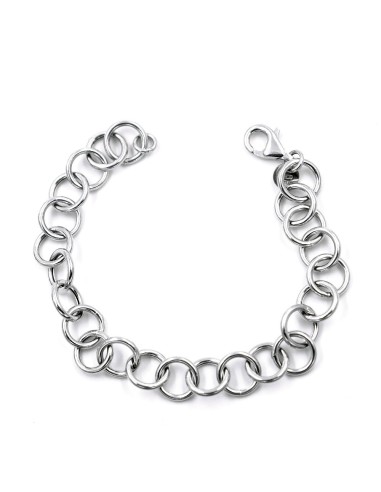 Bracciale Catena Donna in Argento 925 Rodiato Con Ciondolo Doppia Stella