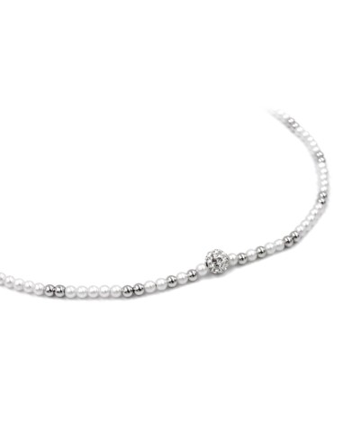 925 Sterling Silver Nuggets Necklace with Pearls