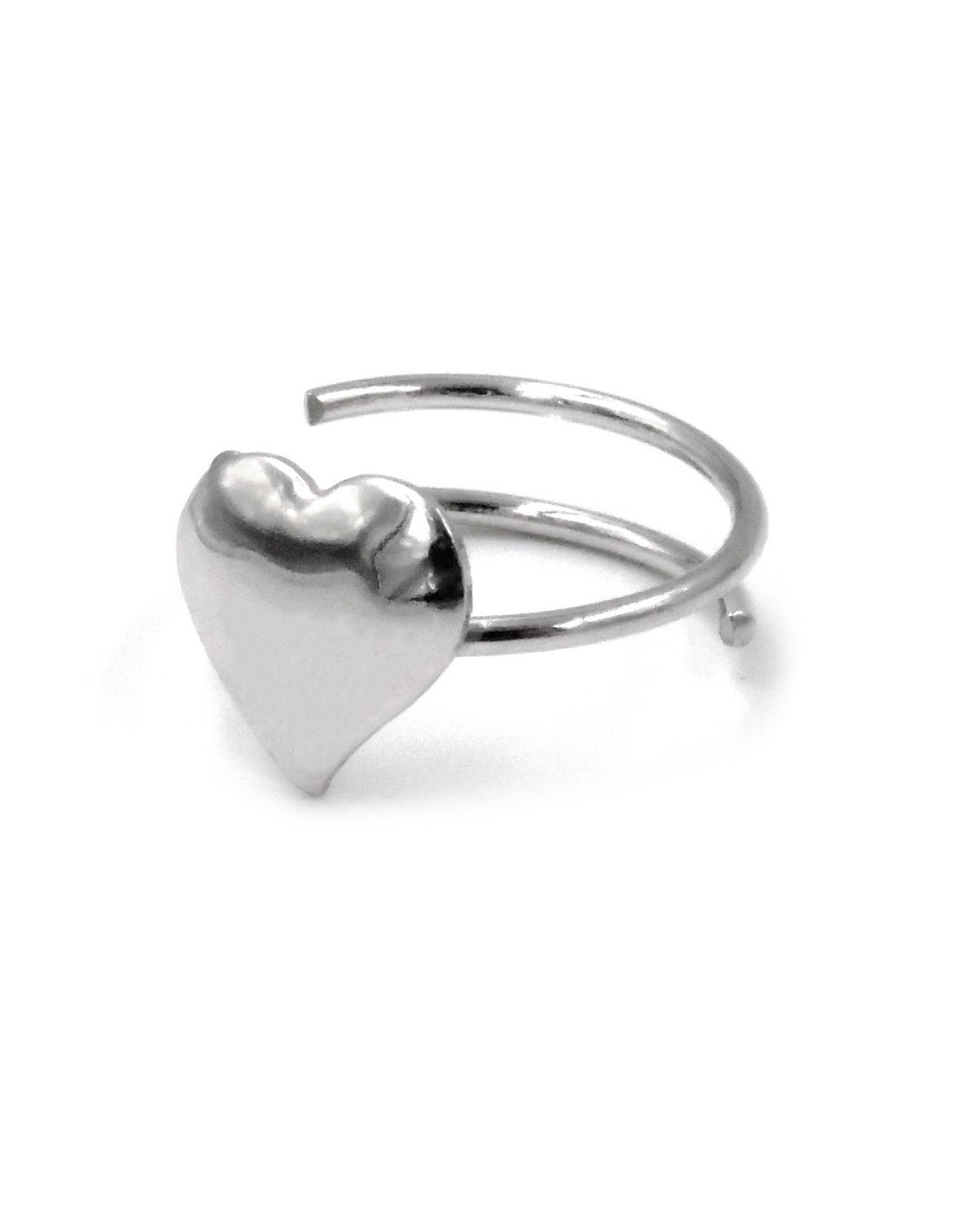 Solid Silver Heart Ring