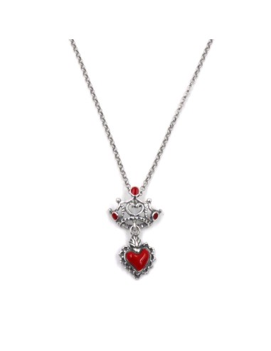 925 Sterling Silver Crowned Heart Necklace 