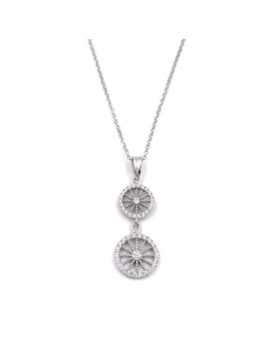 925 Sterling Silver Necklace with Sicilian Wagon Wheels Pendants