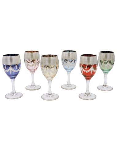 Colored Dessert Wine Glasses Set of 6