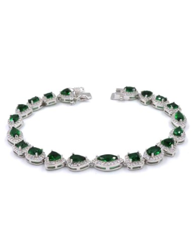 Bracciale in Argento 925 con Mix di Zirconi Verdi 