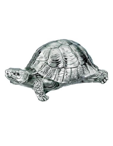 Tortoise Silver Coated Resin Sculpture 