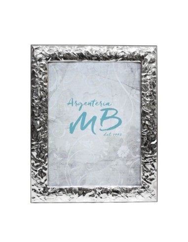 Picture Frame Glossy Creased Effect cm 13x18 in Silver 