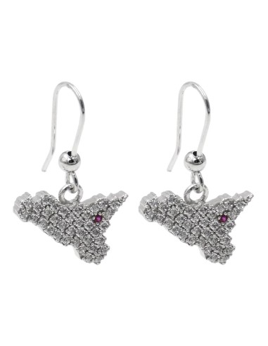 925 Sterling Silver Sicily Earrings with White Zirconia