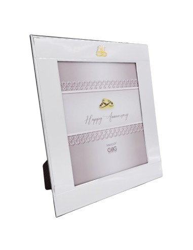 PVD Silver 50th Anniversary Photo Frame 8 x 10 with Rings